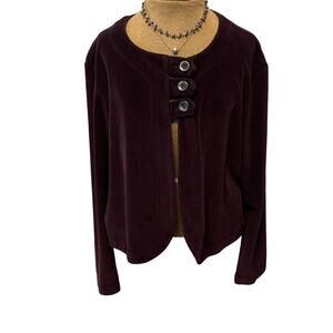 Vintage Kindred Spirit deep purple corduroy jacket cardigan preppy academia